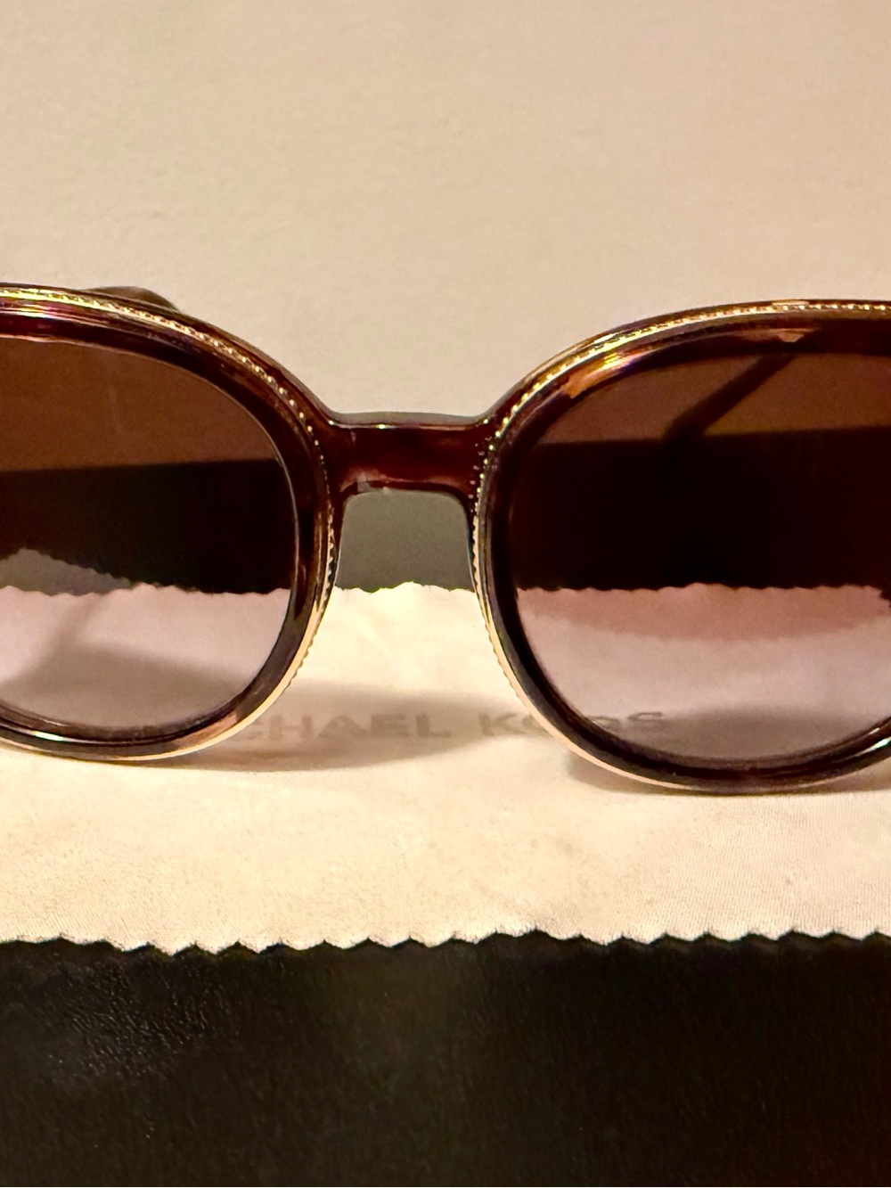 Michael Kors Bal Harbour Tortoise Shell Gold Trim Sunglasses Mk2089U